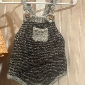 Buho Cozy Gray Knit Romper 12m